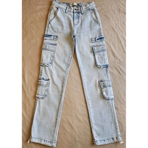 Love Gen Jeans Women 3/27 Baggy Loose Acid Wash Y2K 90s Mid Rise‎ Cargo Pants